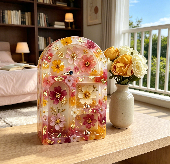 Arched Divided Jewelry Organizer Resin Mold