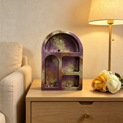 Arched Divided Jewelry Organizer Resin Mold