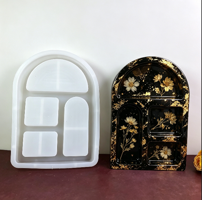 Arched Divided Jewelry Organizer Resin Mold