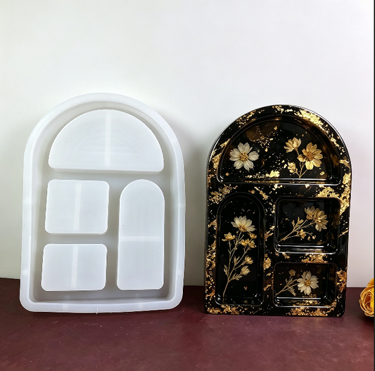Arched Divided Jewelry Organizer Resin Mold
