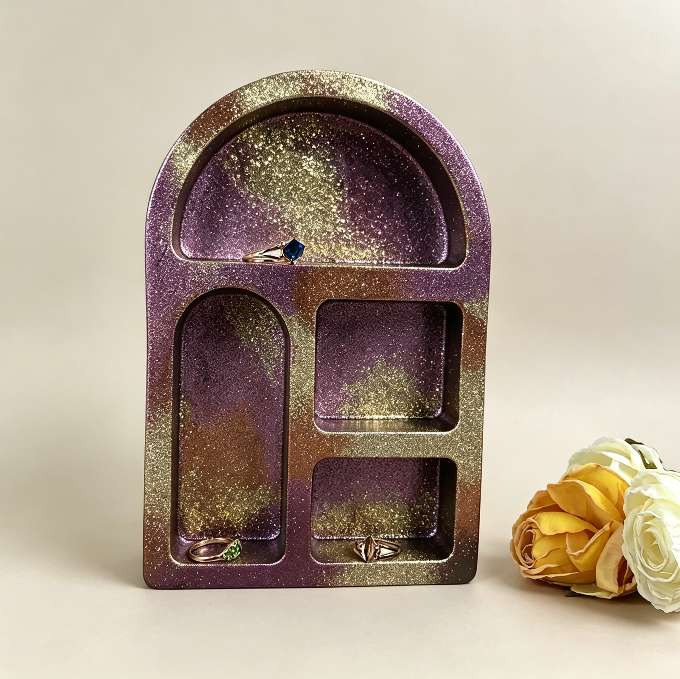 Arched Divided Jewelry Organizer Resin Mold