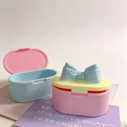 Handmade Oval Leather-Texture Flip-Top Storage Box Resin Mold