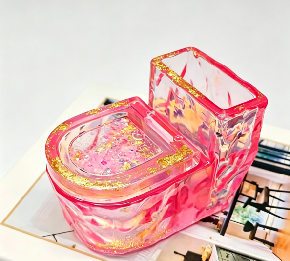 Handmade Funny Toilet-Shaped Storage Jar Resin Mold