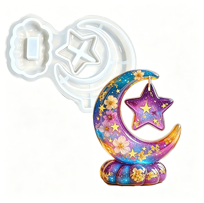 Heart Wings & Star Moon Frame Resin Mold