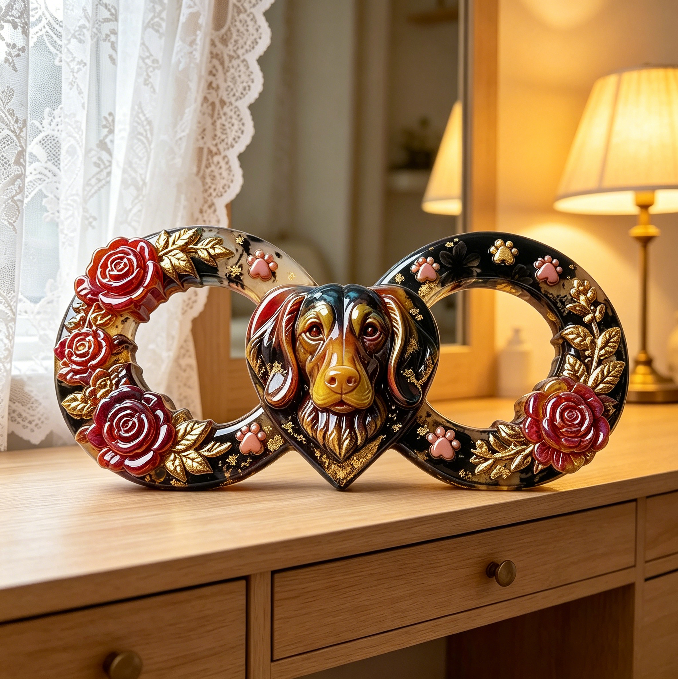 Dachshund Infinity Heart Ornament Resin Mold