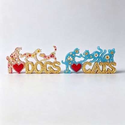 I Love Cats & Dogs  Decor Resin Mold