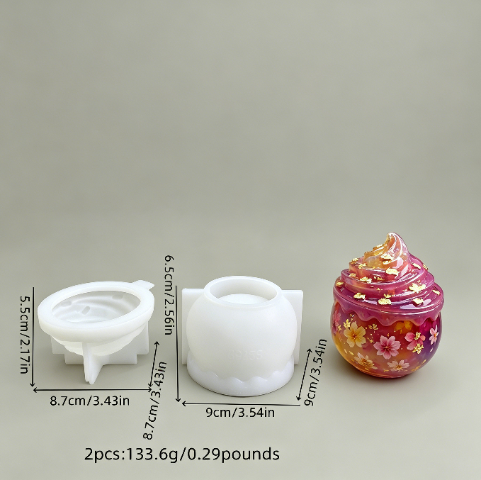 Ice Cream-Shaped Storage Jar Resin Mold