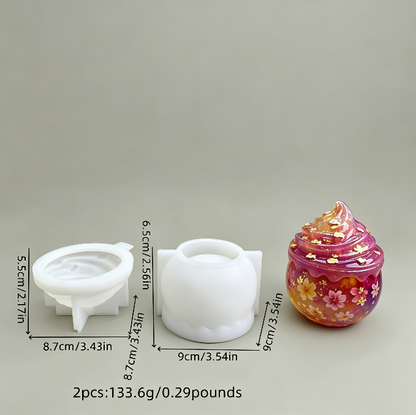 Ice Cream-Shaped Storage Jar Resin Mold
