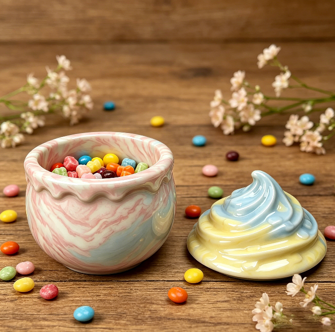 Ice Cream-Shaped Storage Jar Resin Mold