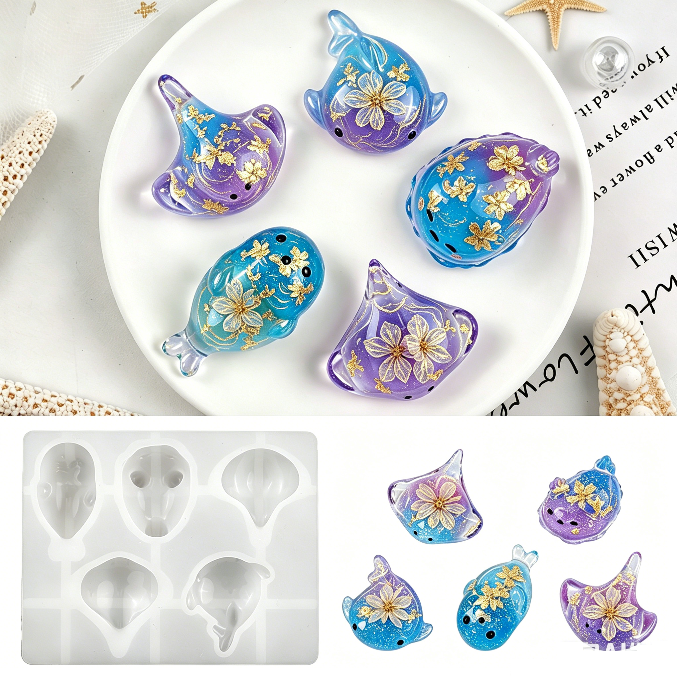 Cute Seal Manta Ray Sea Slug Decorative Resin Mold