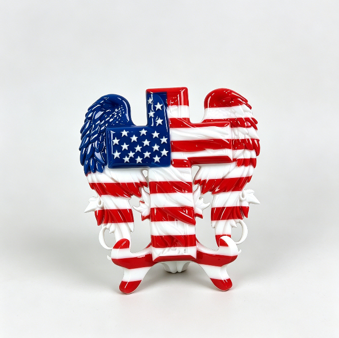 American Flag Cross with Angel Wings Resin Mold