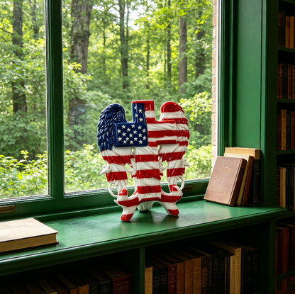 American Flag Cross with Angel Wings Resin Mold
