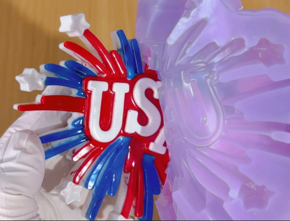 Handmade Firework USA Flag Hanging Ornament Resin Mold