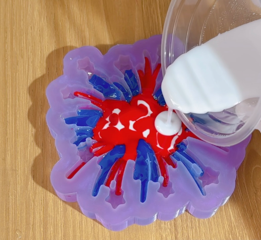 Handmade Firework USA Flag Hanging Ornament Resin Mold