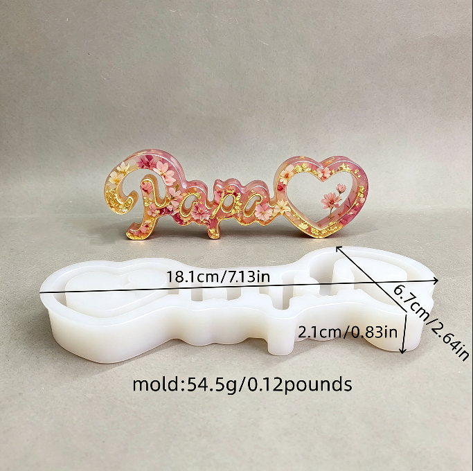 Papa Letter Ornament Resin Mold