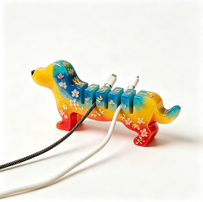 Cute Dachshund Cable Holder Resin Mold