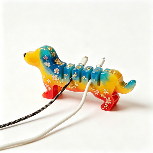 Cute Dachshund Cable Holder Resin Mold