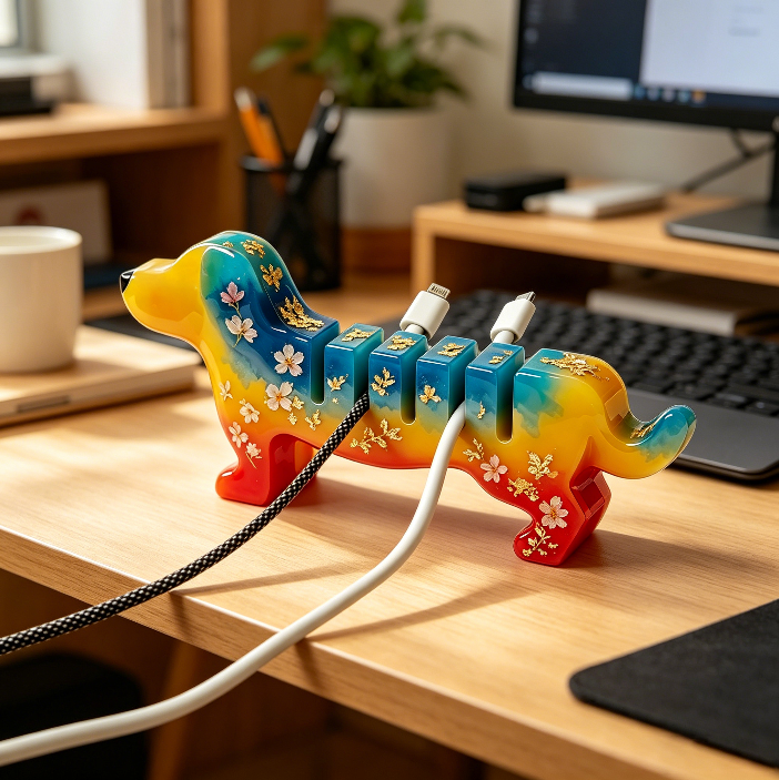 Cute Dachshund Cable Holder Resin Mold