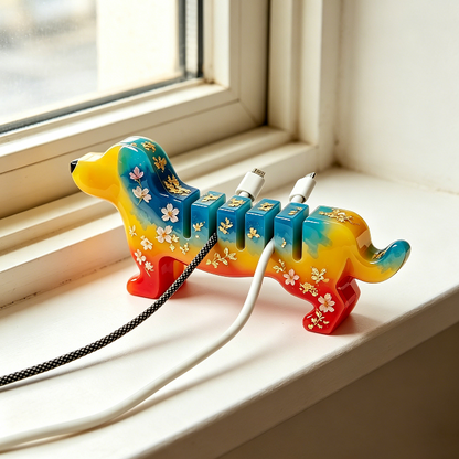 Cute Dachshund Cable Holder Resin Mold