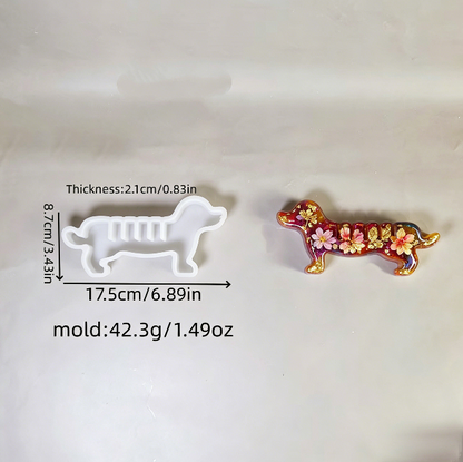 Cute Dachshund Cable Holder Resin Mold