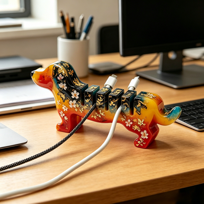 Cute Dachshund Cable Holder Resin Mold