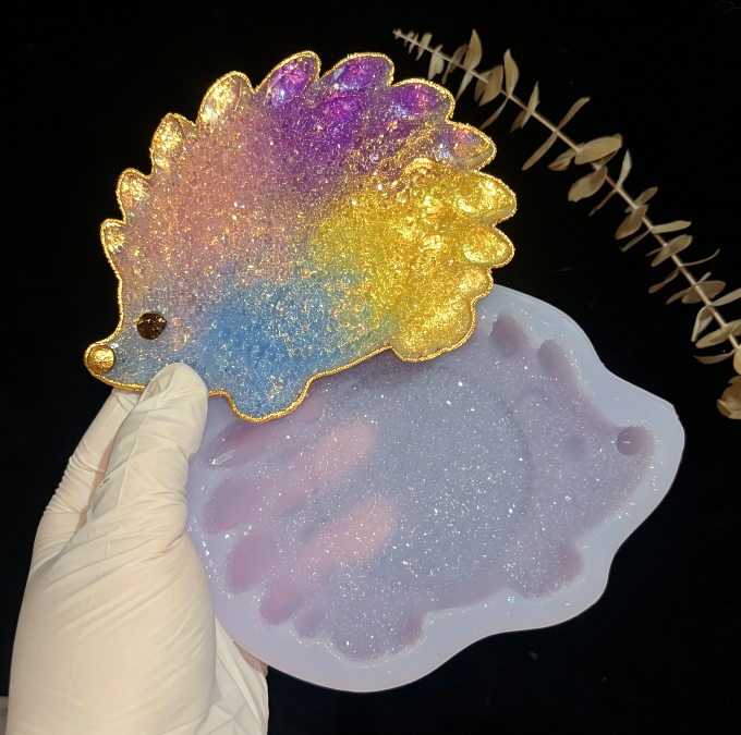 Handmade Diamond Hedgehog Coaster Resin Mold