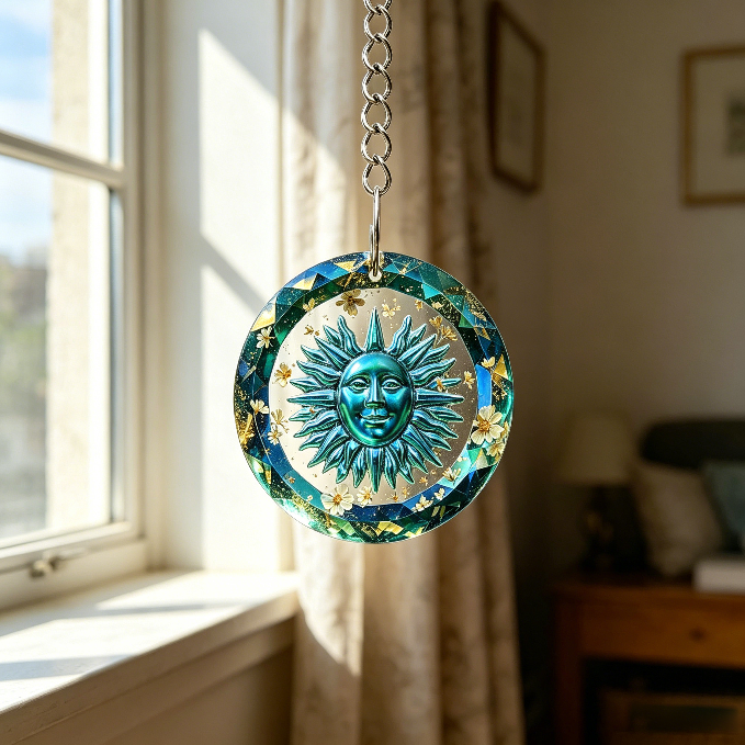 Handmade Crystal 2-in-1 Hole Sun&Moon Tag Resin Mold