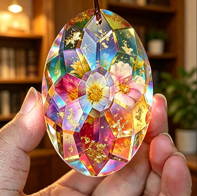 Handmade 3.5in Crystal Prism Crystal Pendant Resin Mold