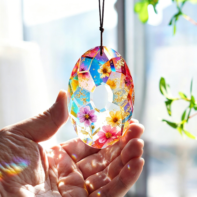 Handmade 3.5in Crystal Prism Crystal Pendant Resin Mold
