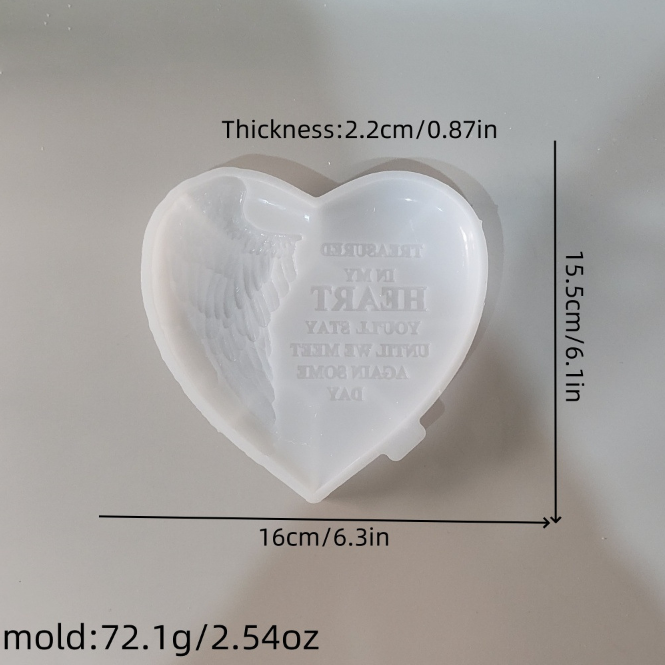 Memorial Angel Wing Heart Resin Mold