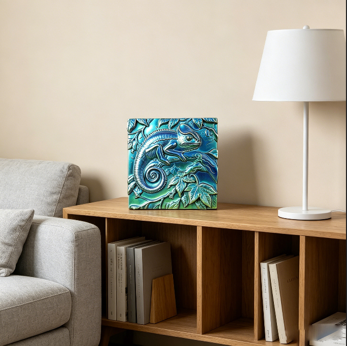 Square Chameleon Wall Art Resin Mold