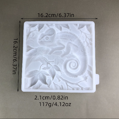 Square Chameleon Wall Art Resin Mold