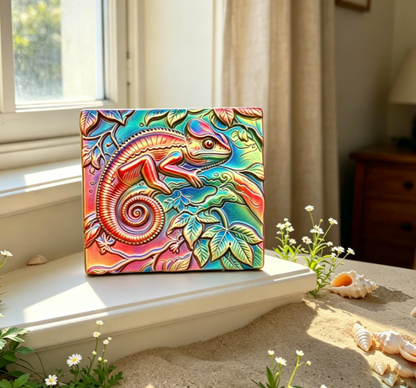 Square Chameleon Wall Art Resin Mold