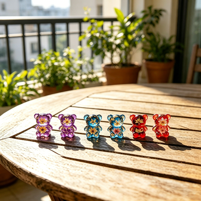 6-in-1 Mini Bear Charm Resin Mold
