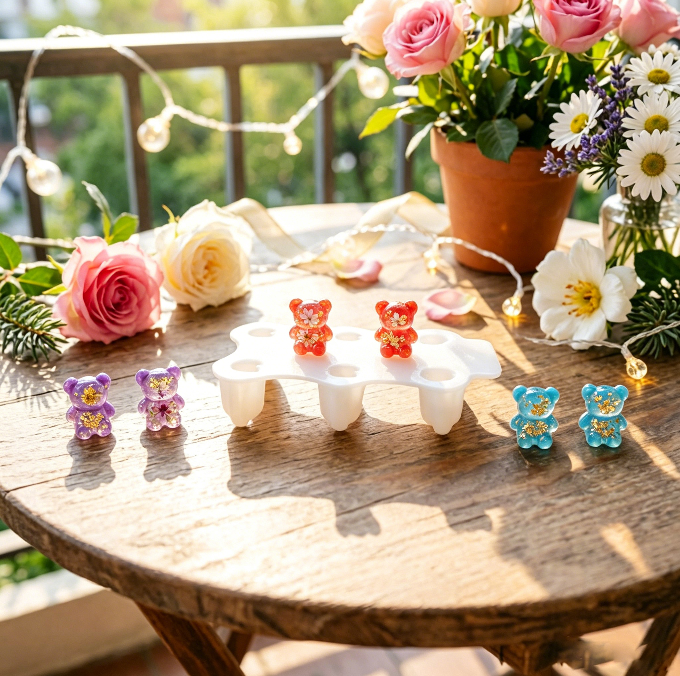 6-in-1 Mini Bear Charm Resin Mold