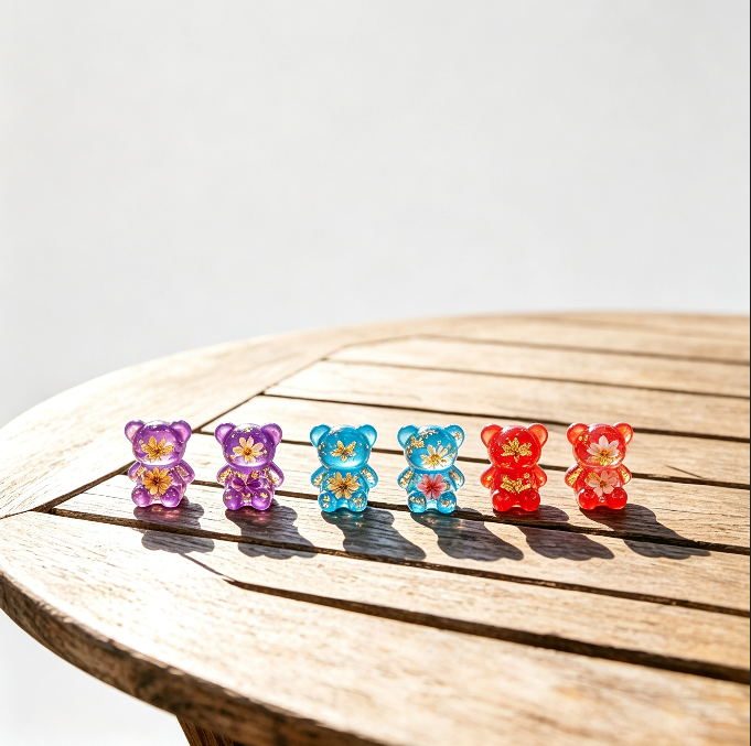 6-in-1 Mini Bear Charm Resin Mold