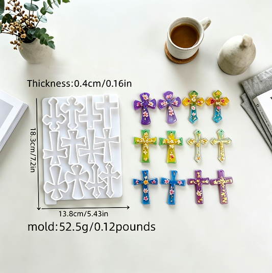 Cross Jewelry Pendant Resin Mold