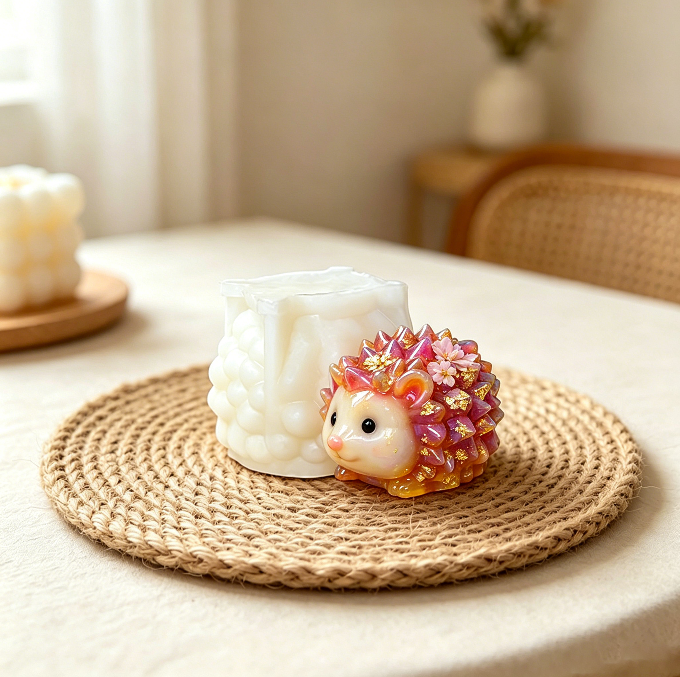 Cute Hedgehog Figurine Resin Mold