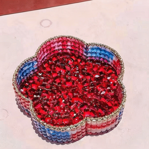 Handmade Diamond Large-Size Floral Storage Tray Resin Mold