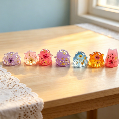 7pcs Mini Cute Ghost Figurine Resin Mold Set