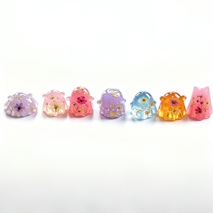 7pcs Mini Cute Ghost Figurine Resin Mold Set