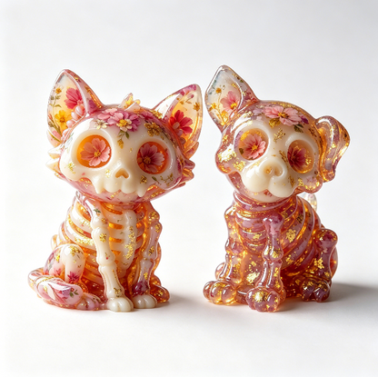 Skull Kitten& Puppy Figurines Resin Molds