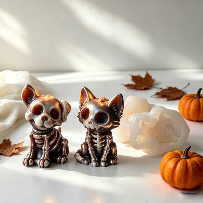 Skull Kitten& Puppy Figurines Resin Molds
