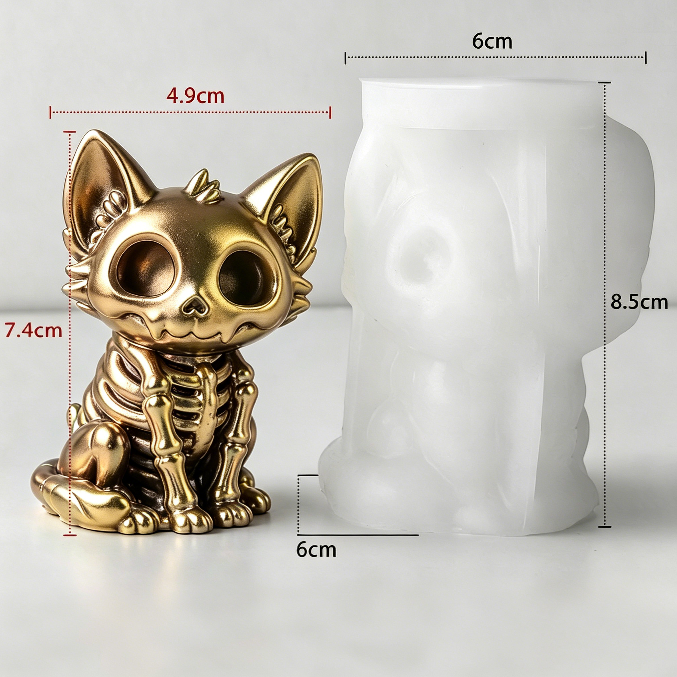 Skull Kitten& Puppy Figurines Resin Molds