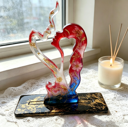 Adornos de resina con forma de beso profundo para hombre y mujer. 