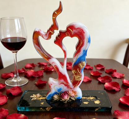 Adornos de resina con forma de beso profundo para hombre y mujer. 