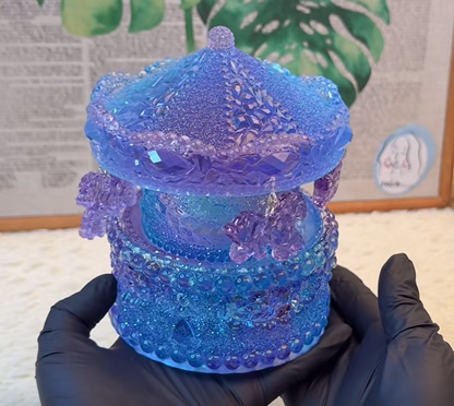 Handmade Diamond Carousel Music Box Resin Mold Set【Purchase includes mold only, accessories are not included.】