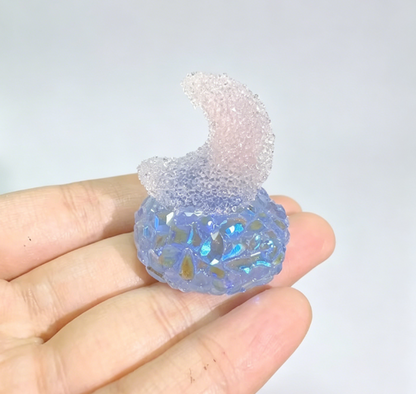 Handmade Diamond Moon Mini Figurine Resin Mold