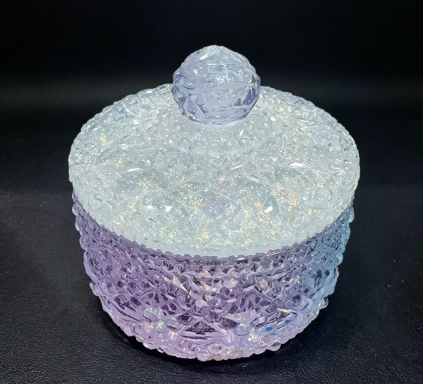 Handmade Diamond Round Storage Jar with Handle Resin Mold