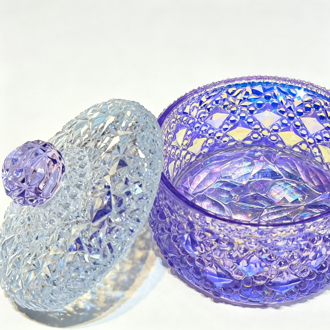 Handmade Diamond Round Storage Jar with Handle Resin Mold